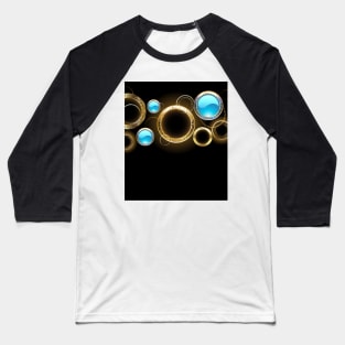 Abstract background with golden rings Baseball T-Shirt